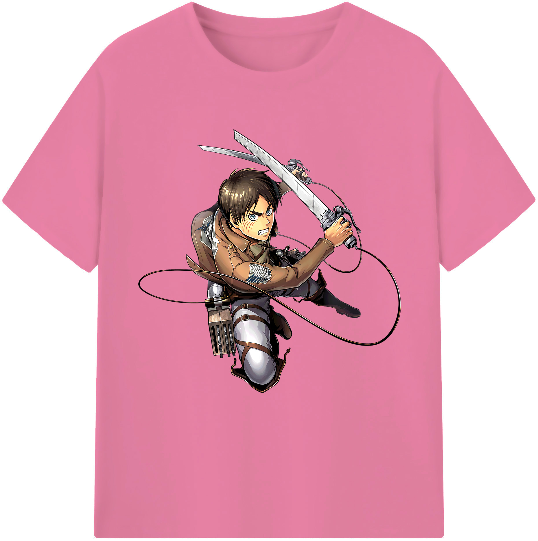 （画像用） 進撃の巨人 エレン･イェーガー Attack on Titan Eren Jäger 綿100％半袖Tシャツ（フロントプリント）
